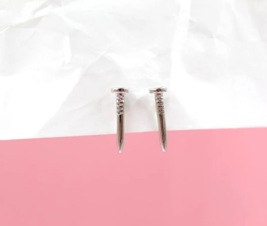 18K Gold Filled Nail Stud Earrings