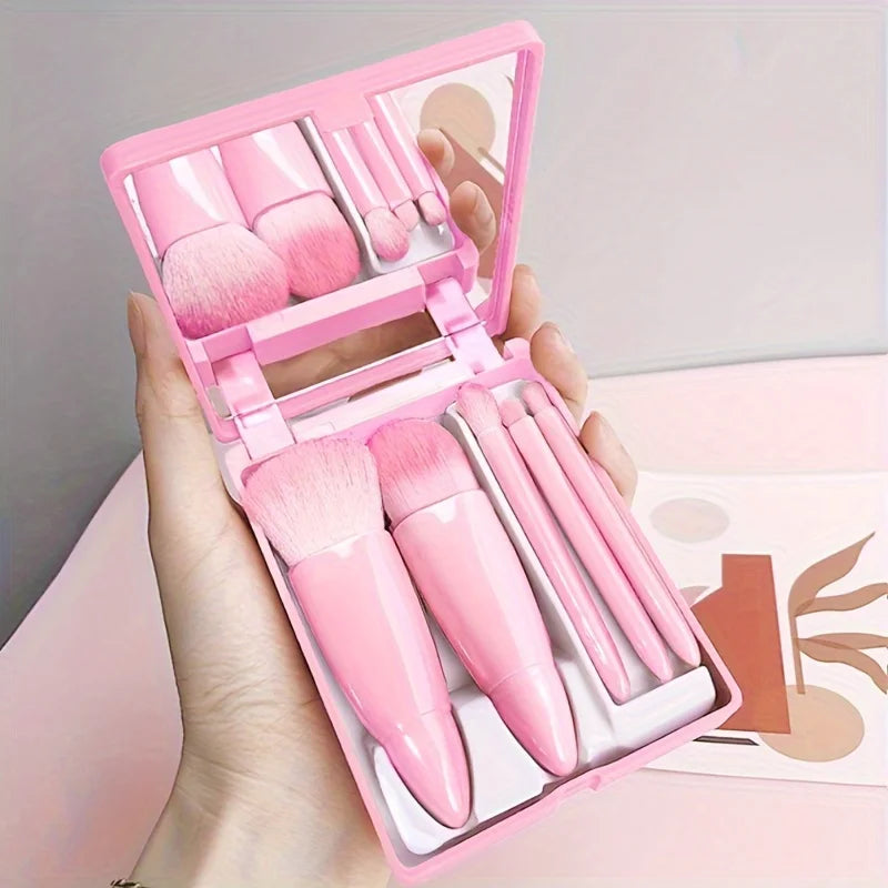 5Pcs Portable Makeup Brush Set Travel Kit