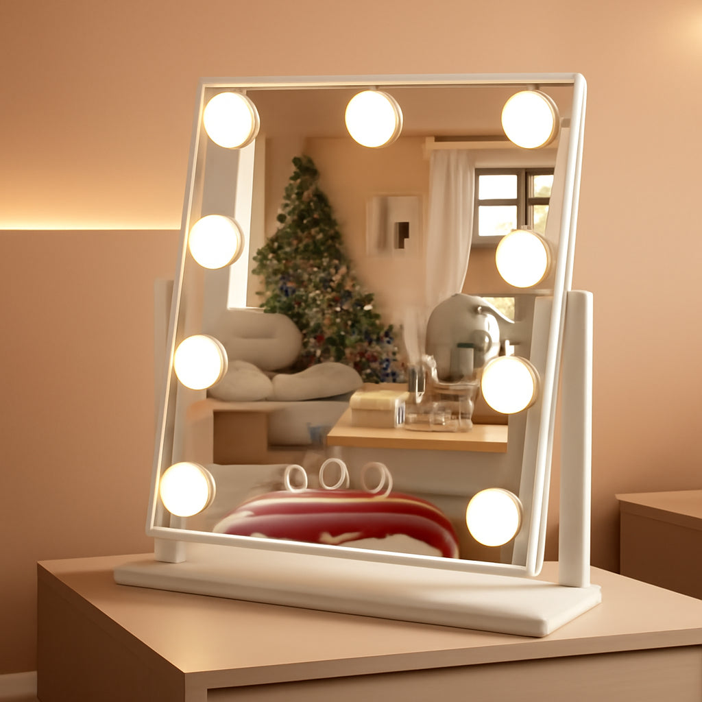 Vanity Makeup Mirror With Lights Dimmable 360Rotation