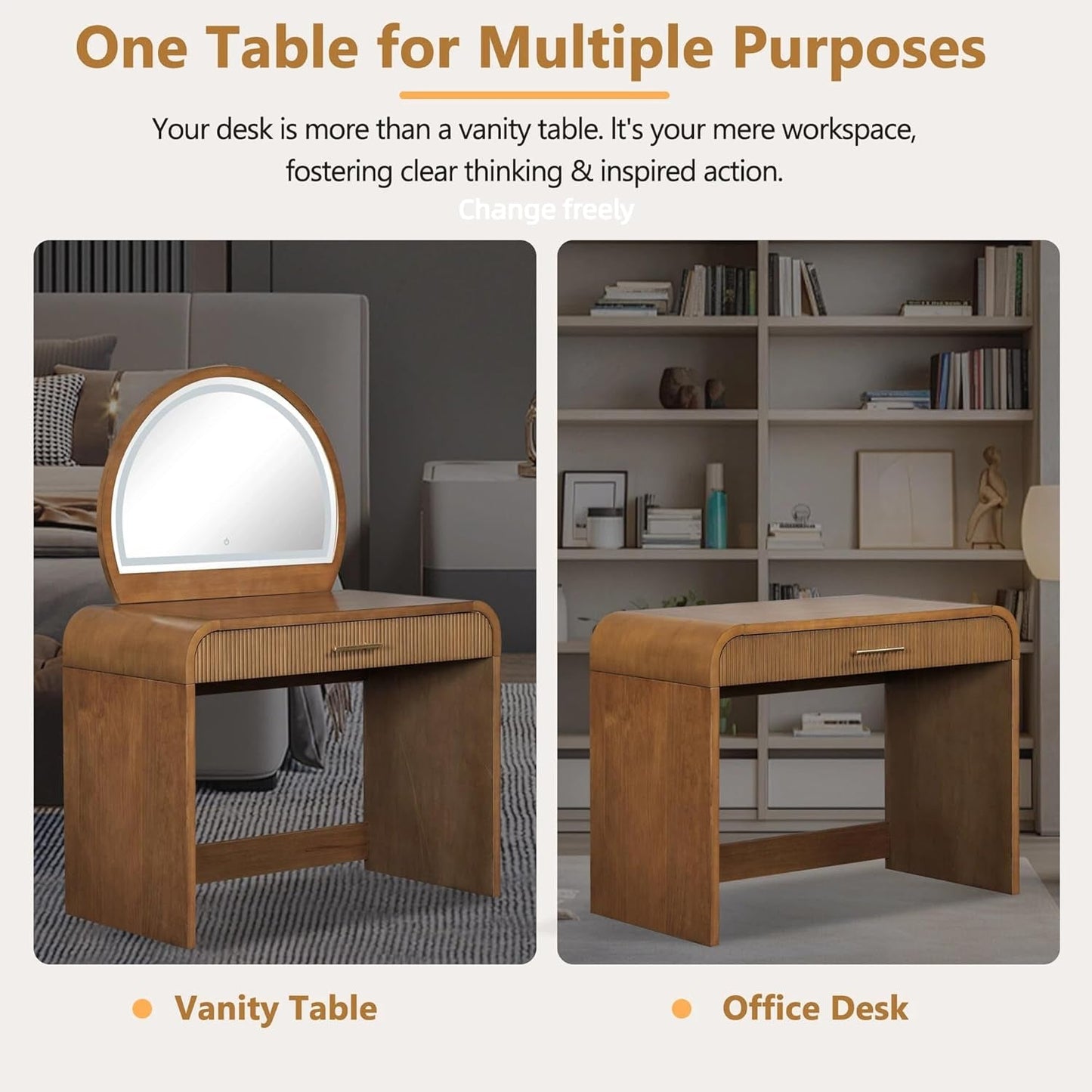 36 Inch Espresso Vanity Console Illuminated Mirror