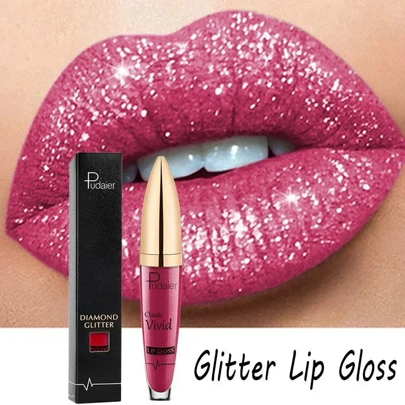 Alluring 18-Color Glitter Lip Gloss