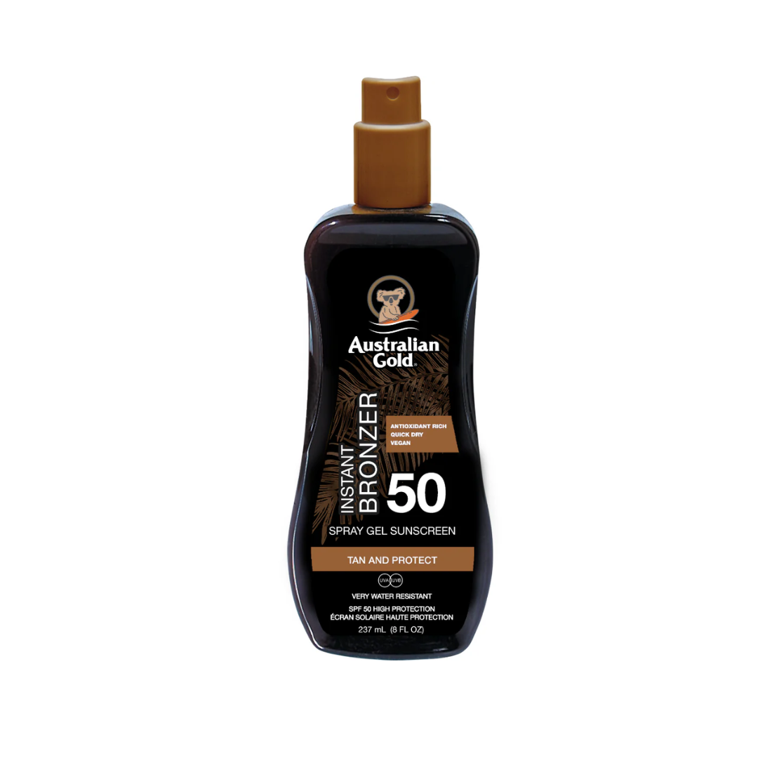 Australian Gold SPF 50 Spray Gel with Bronzer