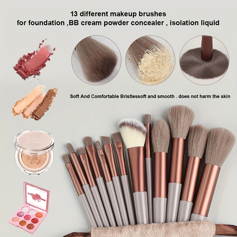 Fluffy Makeup Brush Set & Storage Bag