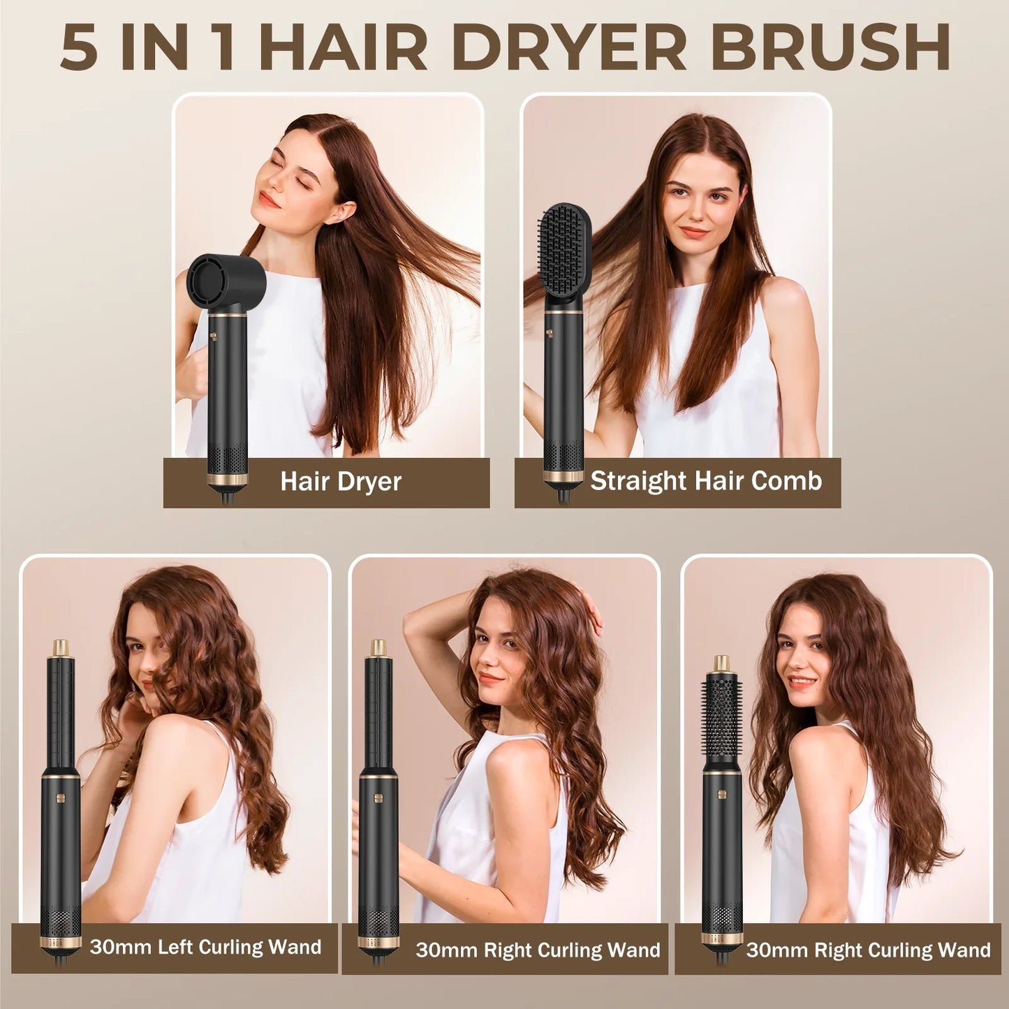 Hair Dryer 5 in 1 Electric Comb