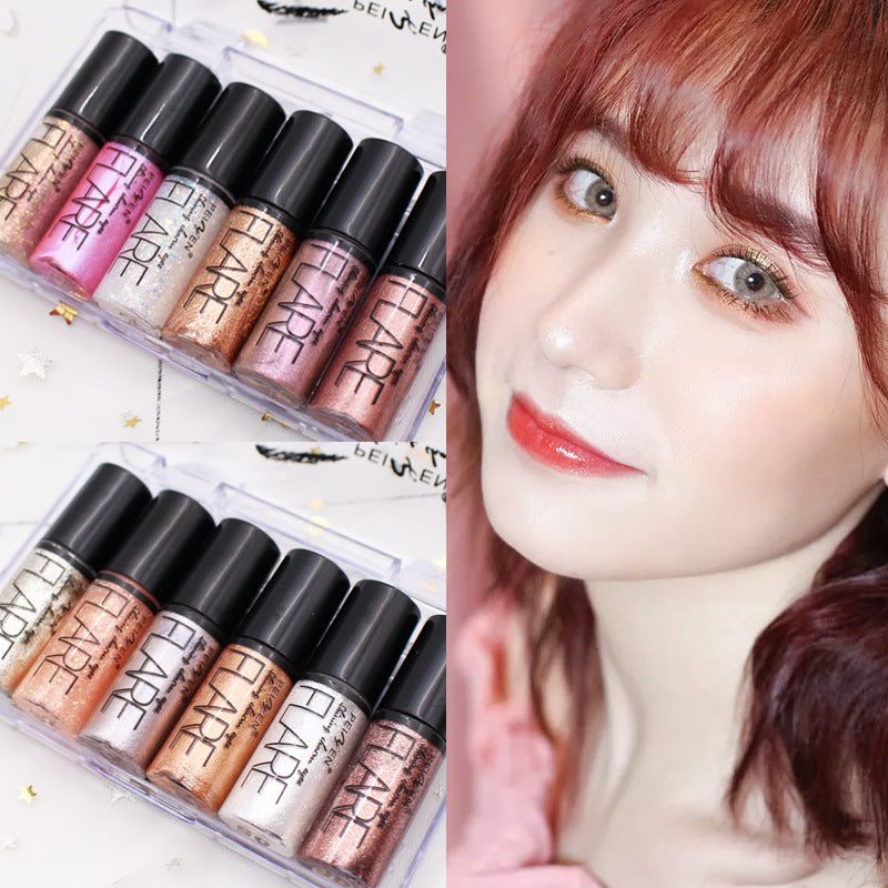 Shimmering Six-Color Liquid Eyeshadow Palette