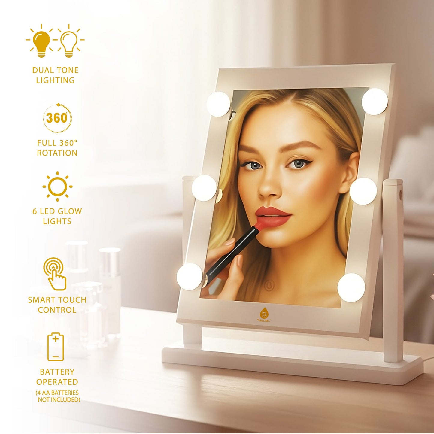 Refined Brilliance Pro 14" LED Mirror & Pursonic LED Vanity Mirror
