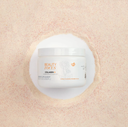 Beauty Focus® Powder Mix-In Collagen+ Citrus by Nu Skin - includes Free 16oz Glass Jar with Lids and Straw