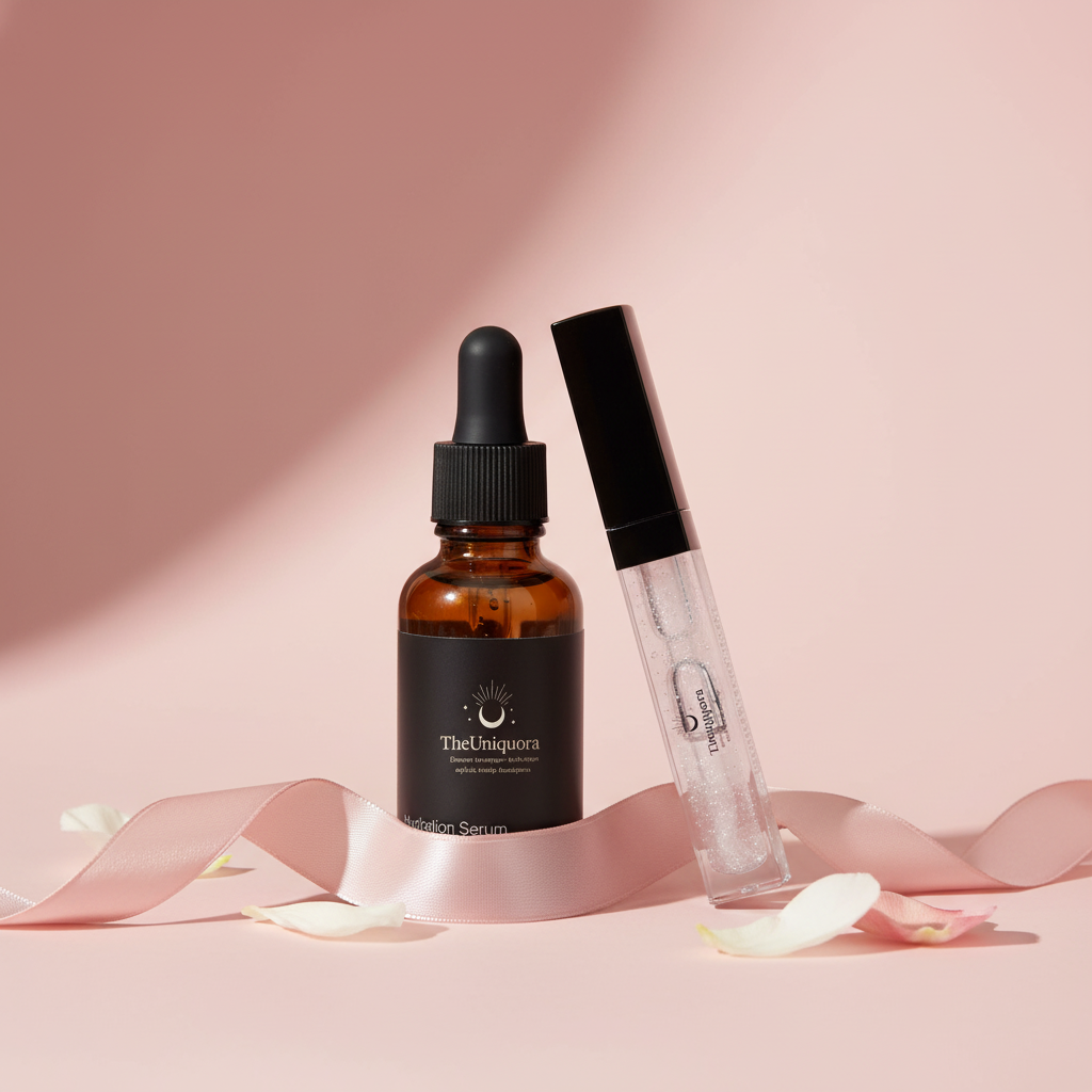 TheUniquora Glow & Gloss Duo – Hydration Serum + Plumping Lip Gloss