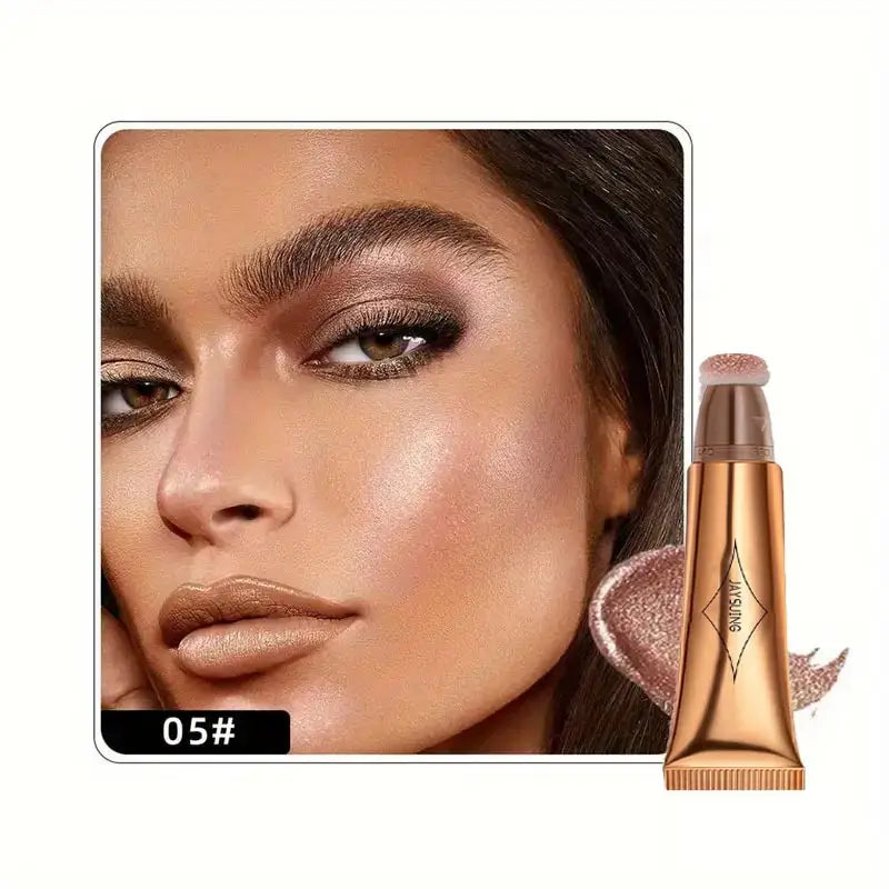 NNETM Waterproof Highlighter Contour Creamy Liquid Stick Cushion - All-in-One Contour, Blush, and Highlight Makeup
