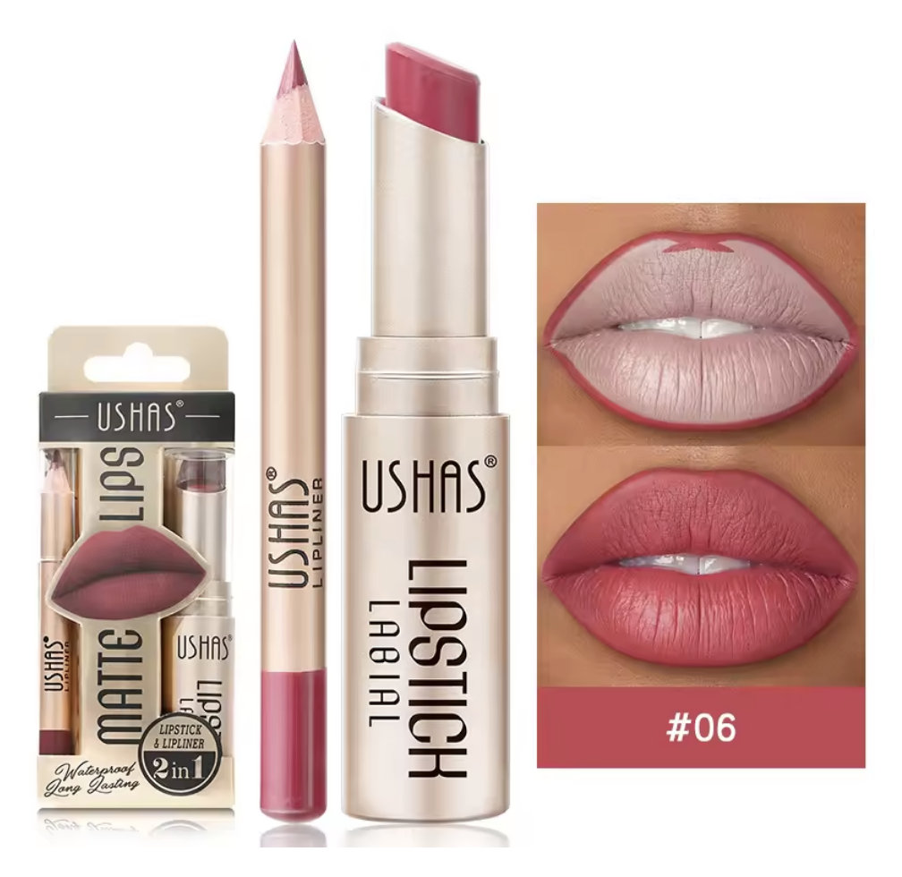 Matte Lipstick Lip Liner Set Long Lasting Waterproof Non Smudge Tint Paint Stain