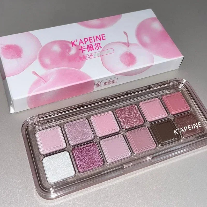 12 Colors Pink Eye Shadow Palette for Beginners