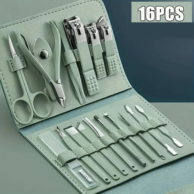 16pcs Professional Nail Clippers Set