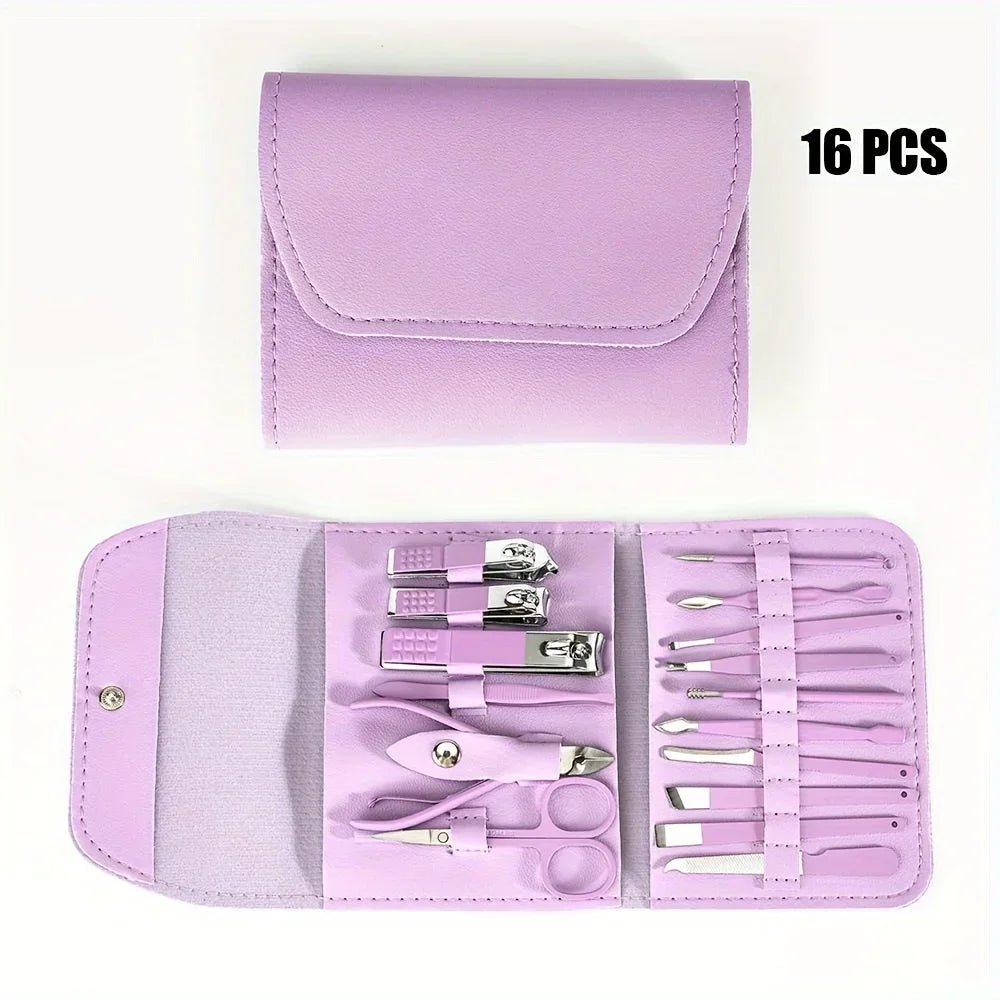 16pcs Professional Nail Clippers Set