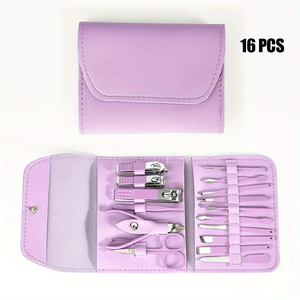 16pcs Professional Nail Clippers Set