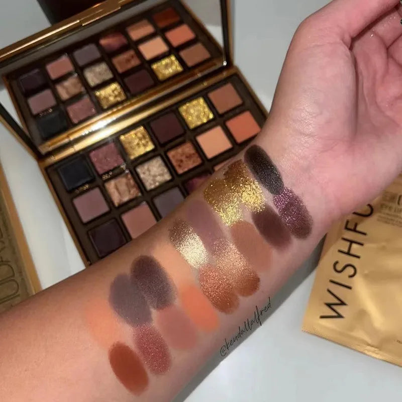 18 Color Golden Eye Shadow Palette Matte and Glitter