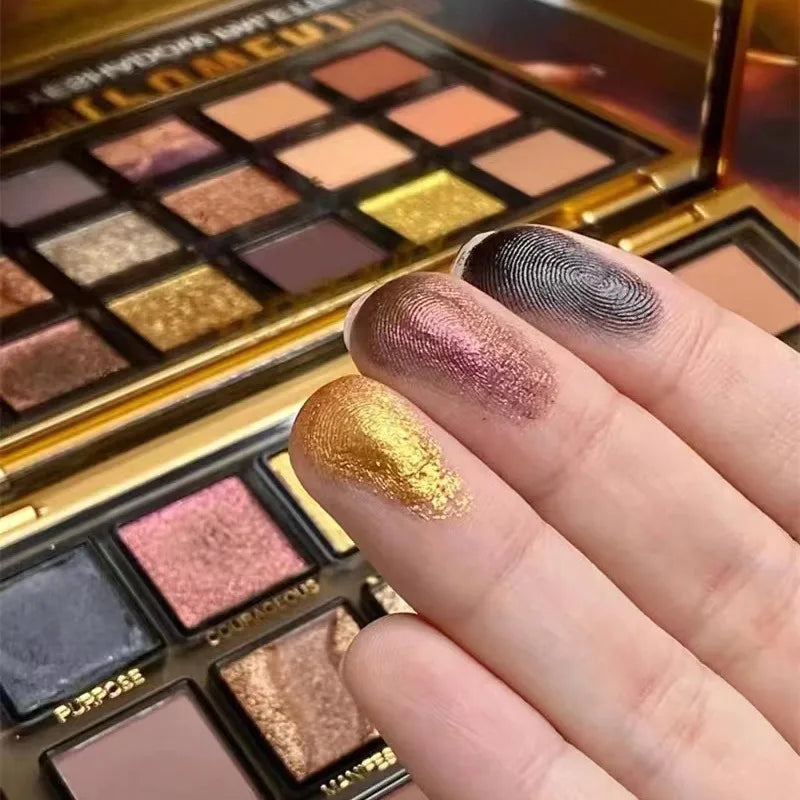 18 Color Golden Eye Shadow Palette Matte and Glitter