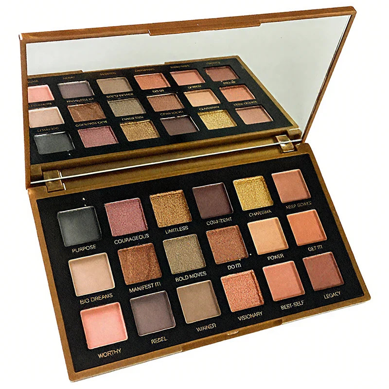 18 Color Golden Eye Shadow Palette Matte and Glitter