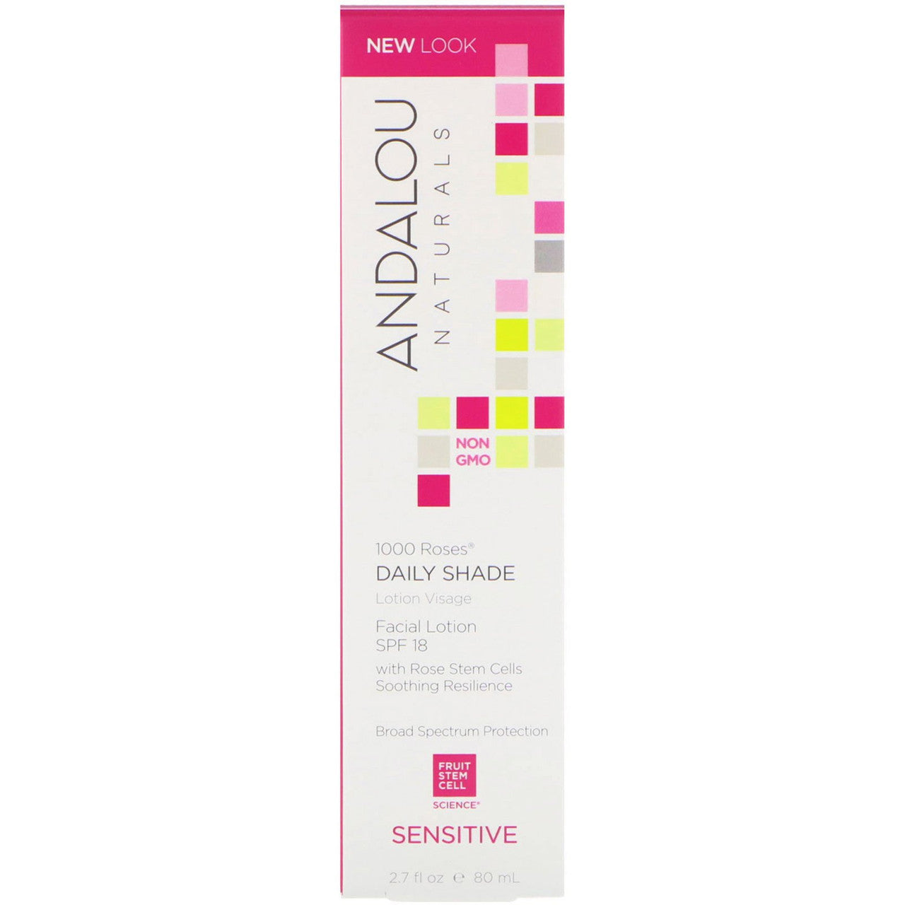 Andalou Naturals 1000 Roses SPF 18 Facial Lotion 2.7 OZS