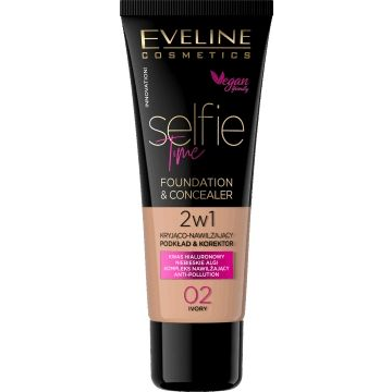 EVELINE COSMETICS Selfie Time Foundation &amp; Concealer 02 Ivory, 30 ml (081751)