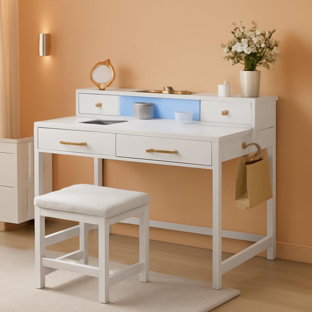 Compact Vanity Desk With Integrated RGB Illumination