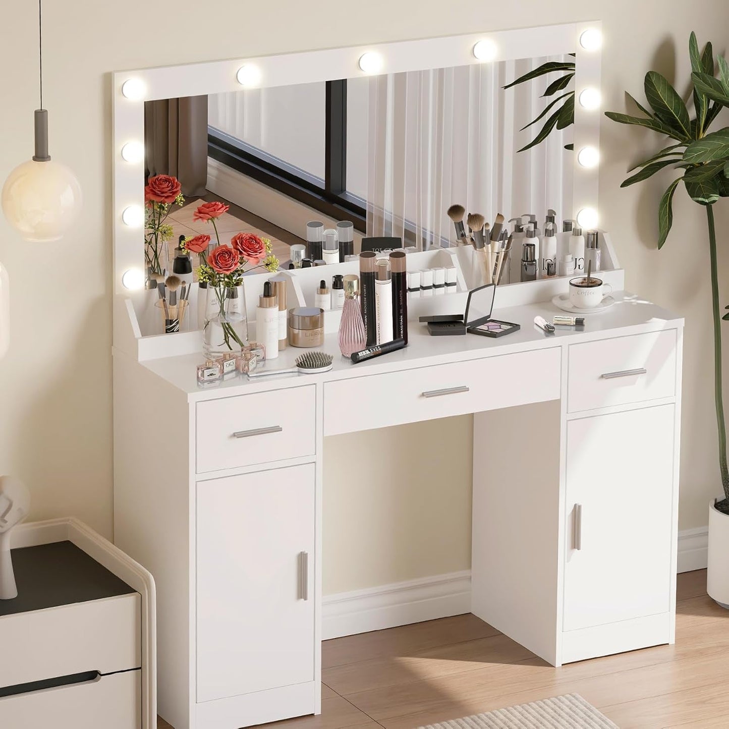 47.5 Inches Premium Cosmetic Vanity Desk With Mirror