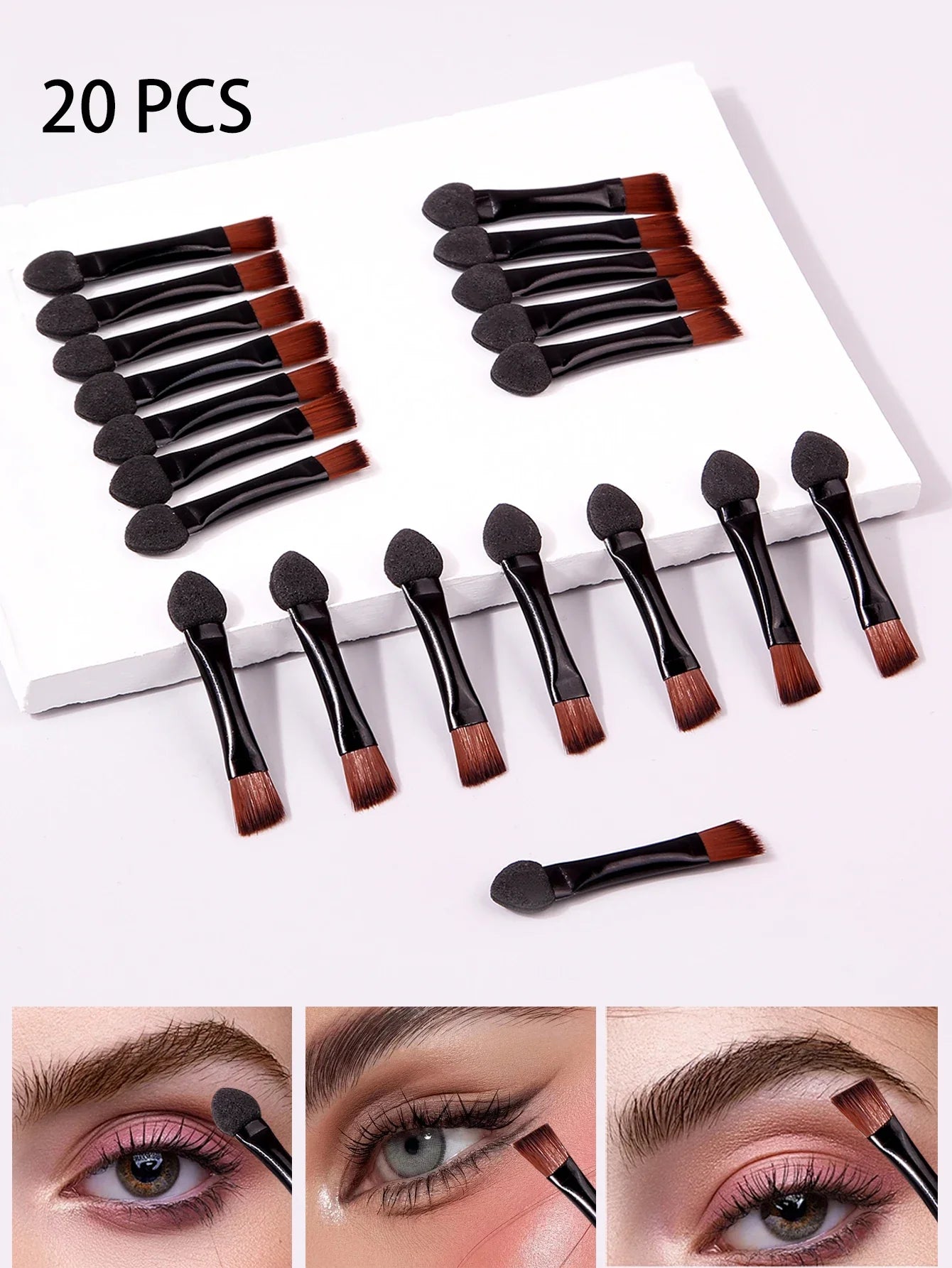 20 Piece Dual Ended Eyebrow Brush Set