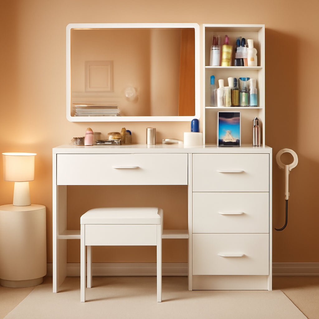 Vanity Desk With Ultra Bright Illuminated Mirror Storage
