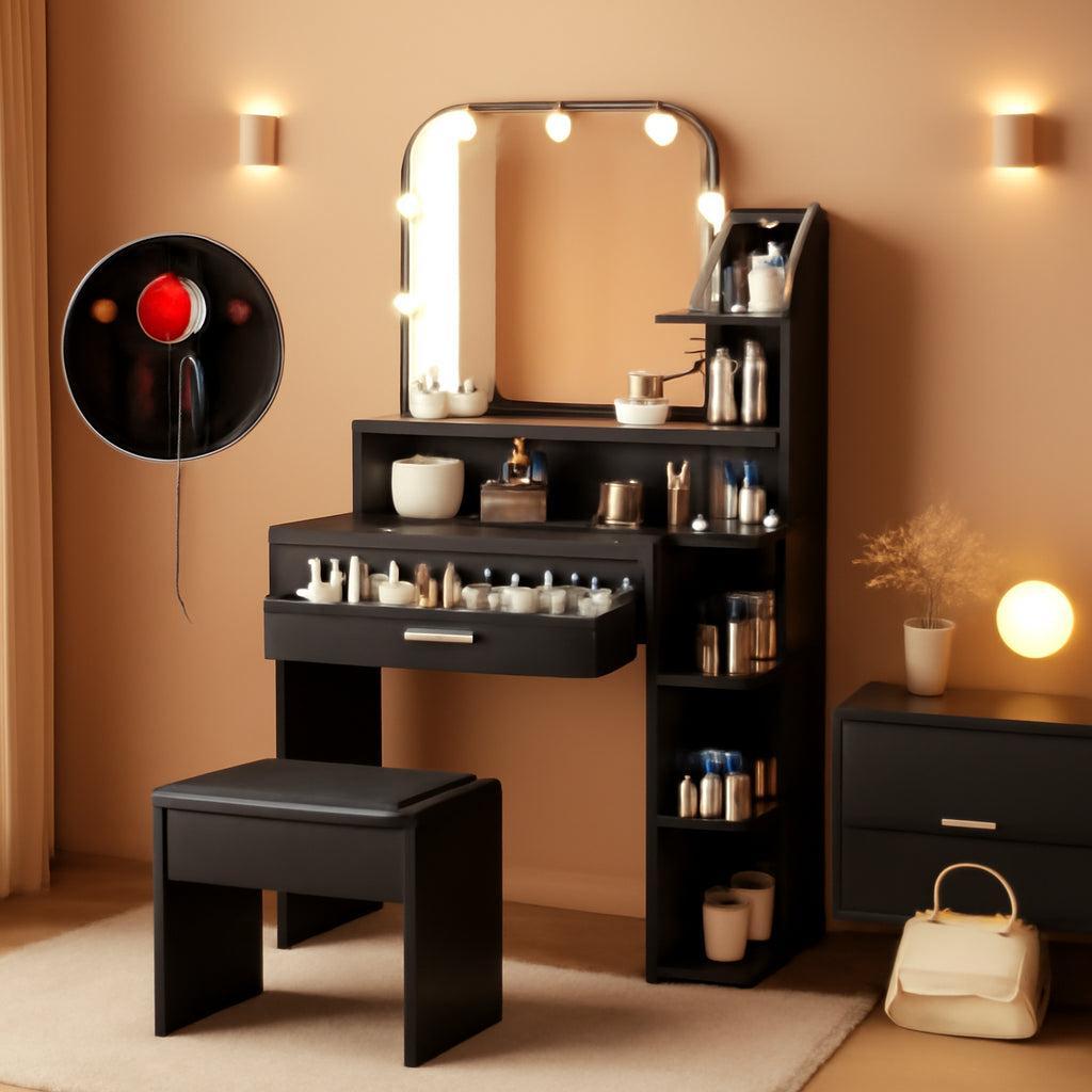 Makeup Vanity Desk With Adjustable Lighting Mirrors