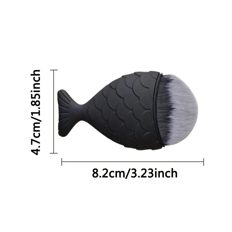 3pcs Black Fish Scale Makeup Brushes