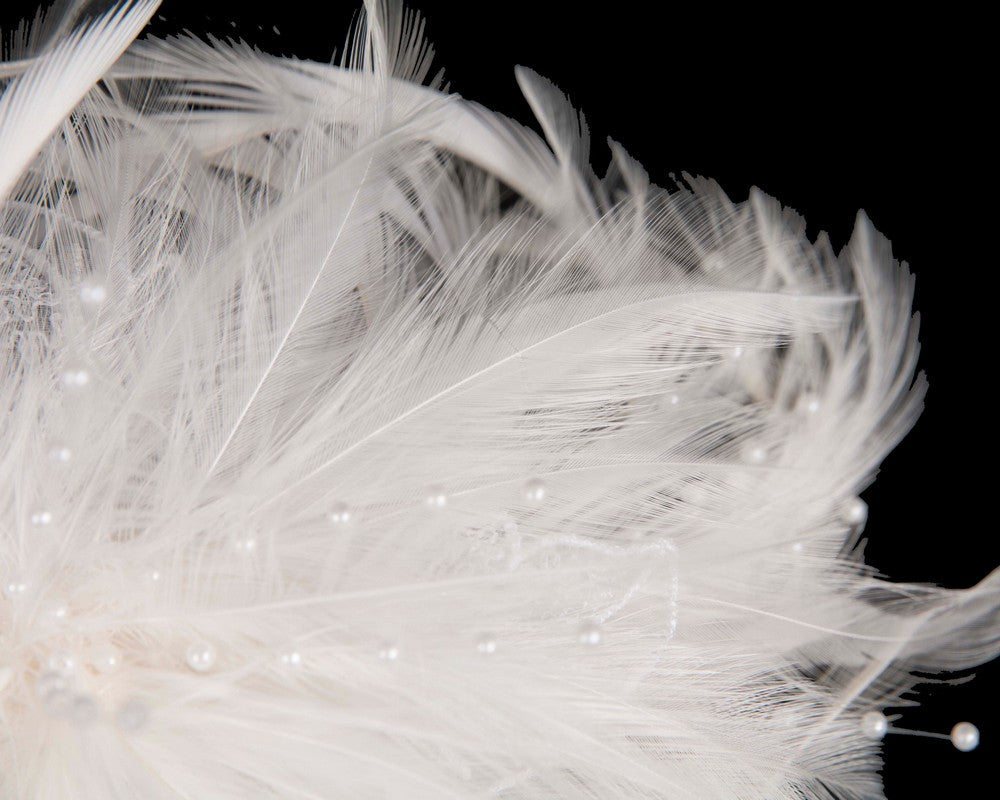 Ivory custom made feather fascinator comb
