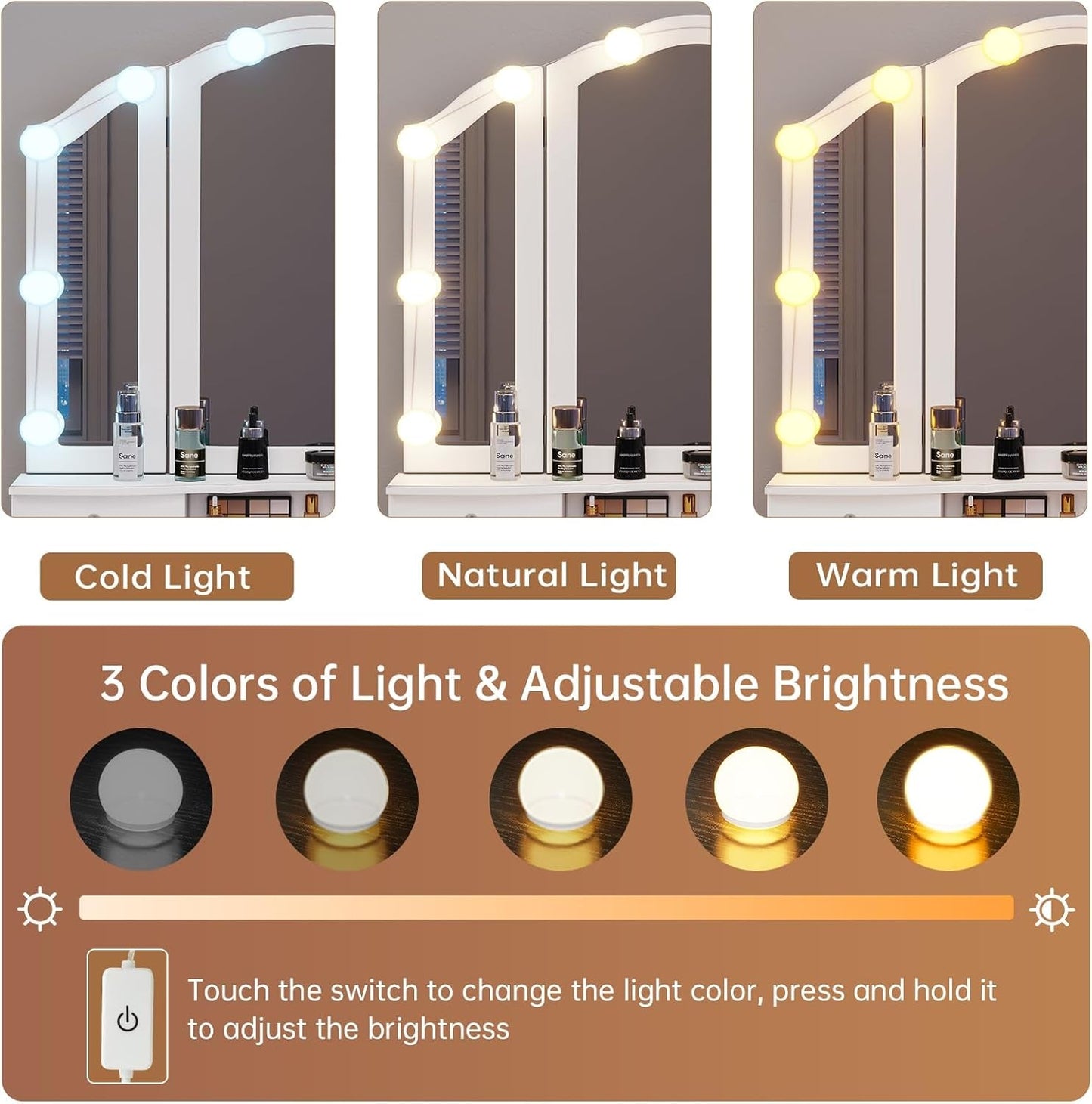 White Vanity With Charging Station Deluxe Lighting