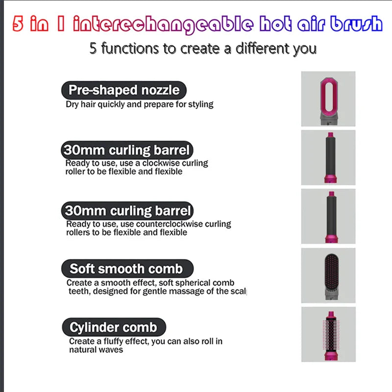 5 in 1 Hair Dryer Hot Comb Set