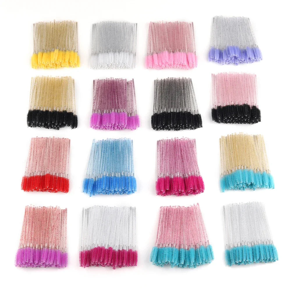 50 Pcs Disposable Eyelash Brushes Set