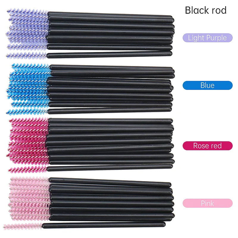 50Pcs Disposable Eyelash Brushes Set