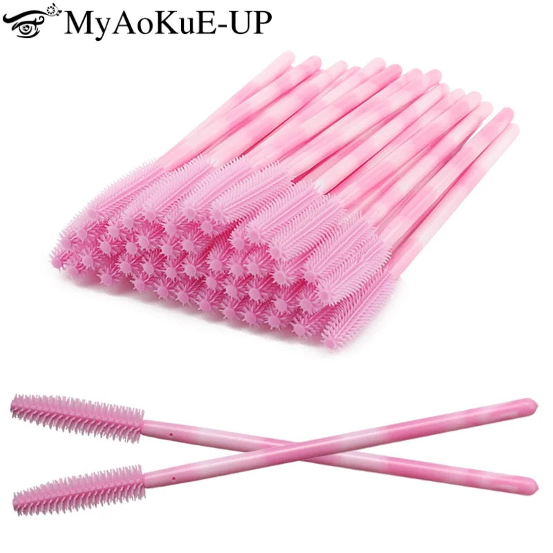 50Pcs Disposable Silicone Eyelash Brushes