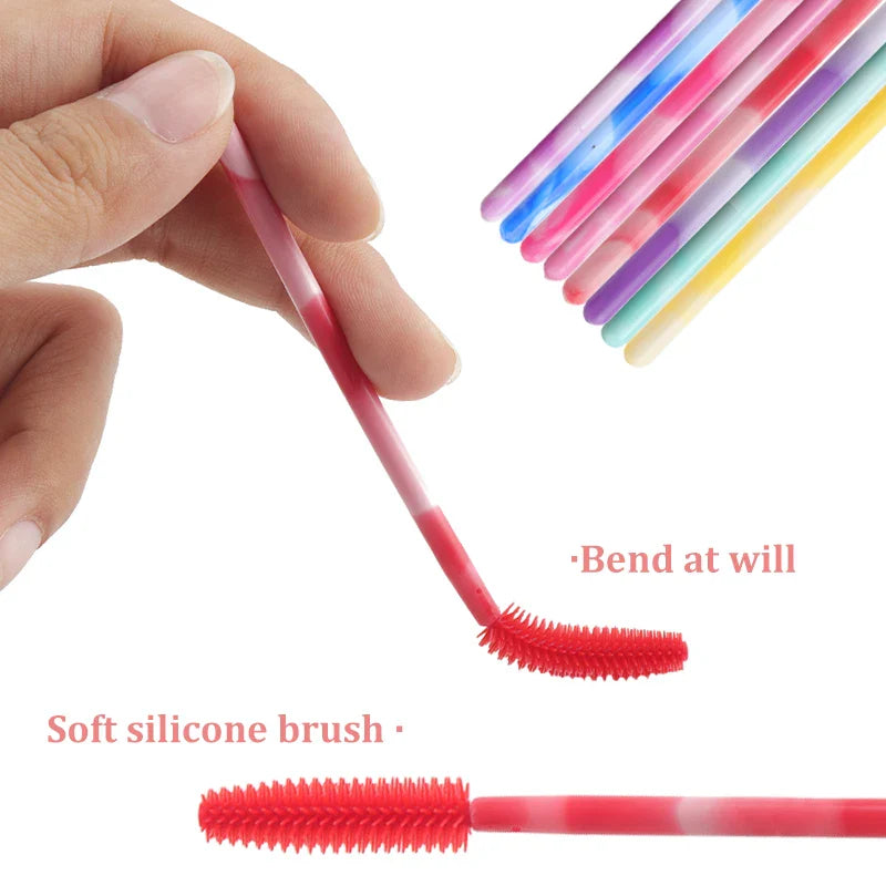 50Pcs Disposable Silicone Eyelash Brushes