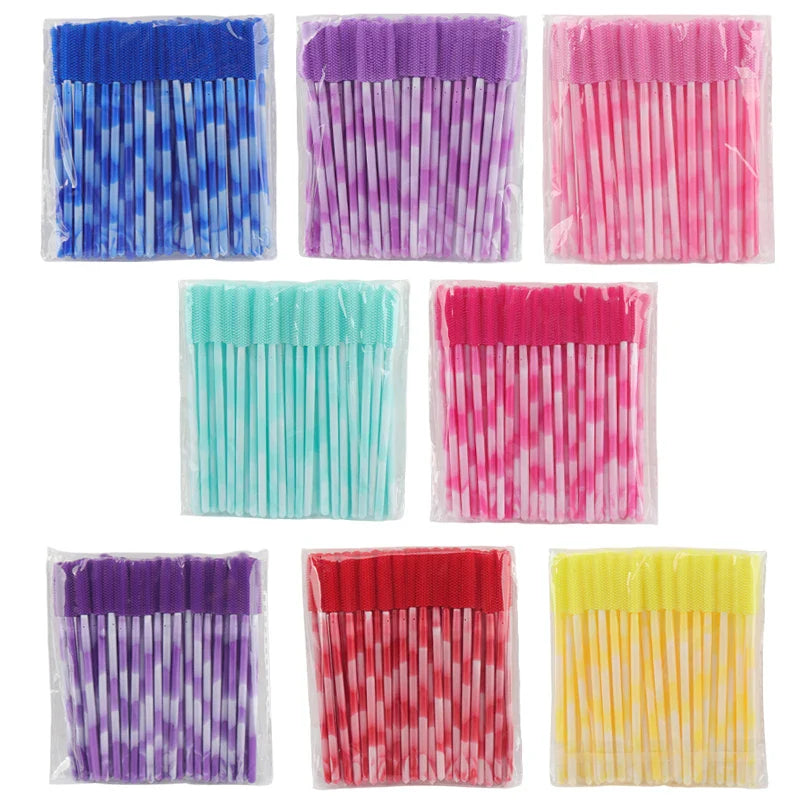 50Pcs Disposable Silicone Eyelash Brushes