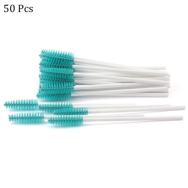 50pcs Eyebrow Mascara Wand Applicator Set