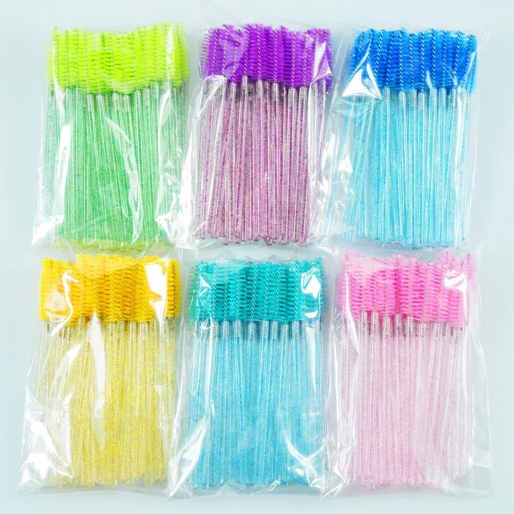 50pcs Eyelash Brush Makeup Tools Set