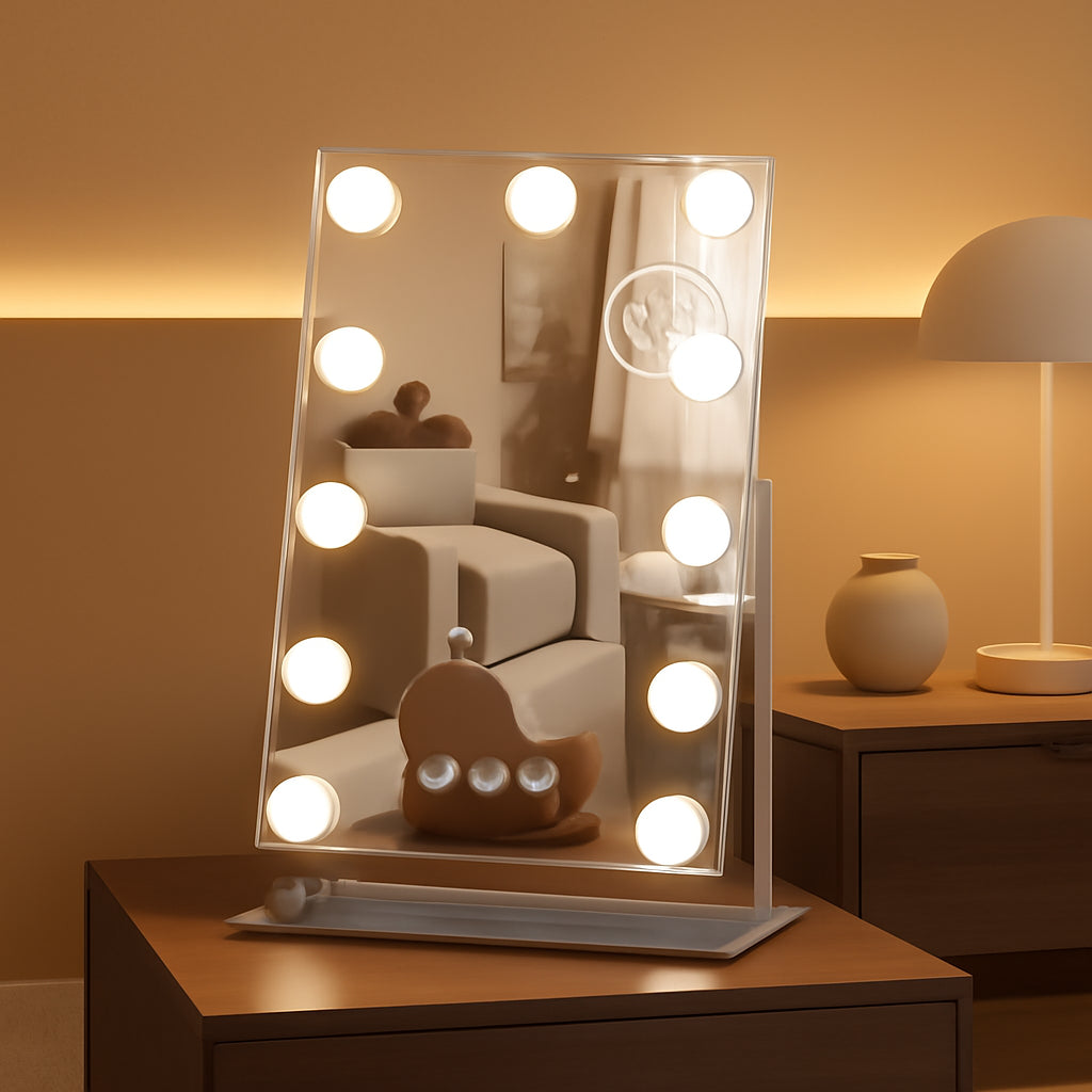 Hollywood Vanity Mirror Twelve LED Bulbs Rechargeable