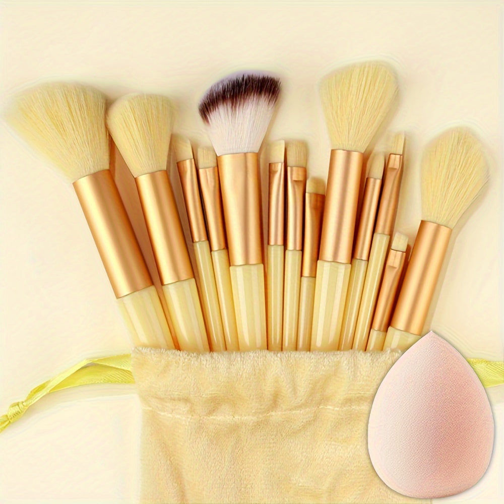 Fluffy Makeup Brush Set & Storage Bag