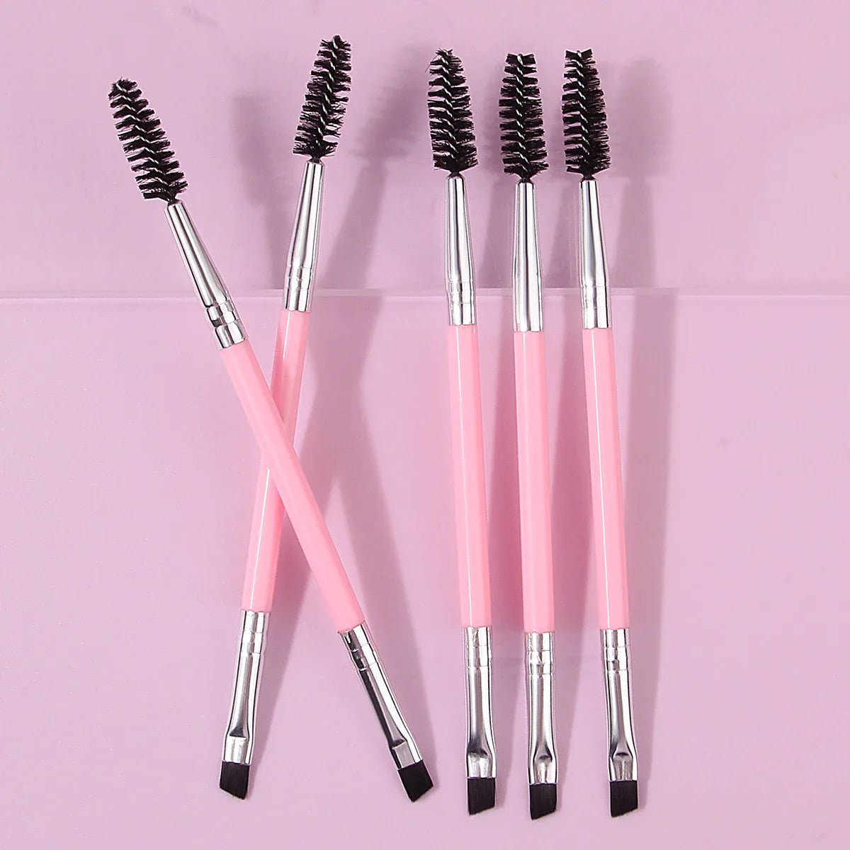 5PCS Pink Double-Headed Makeup Brushes