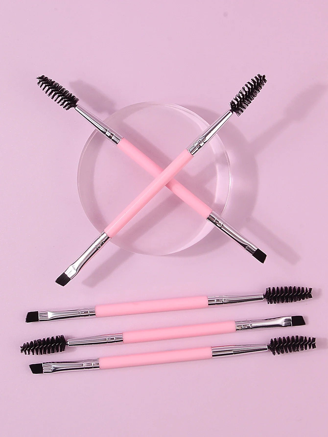 5PCS Pink Double-Headed Makeup Brushes