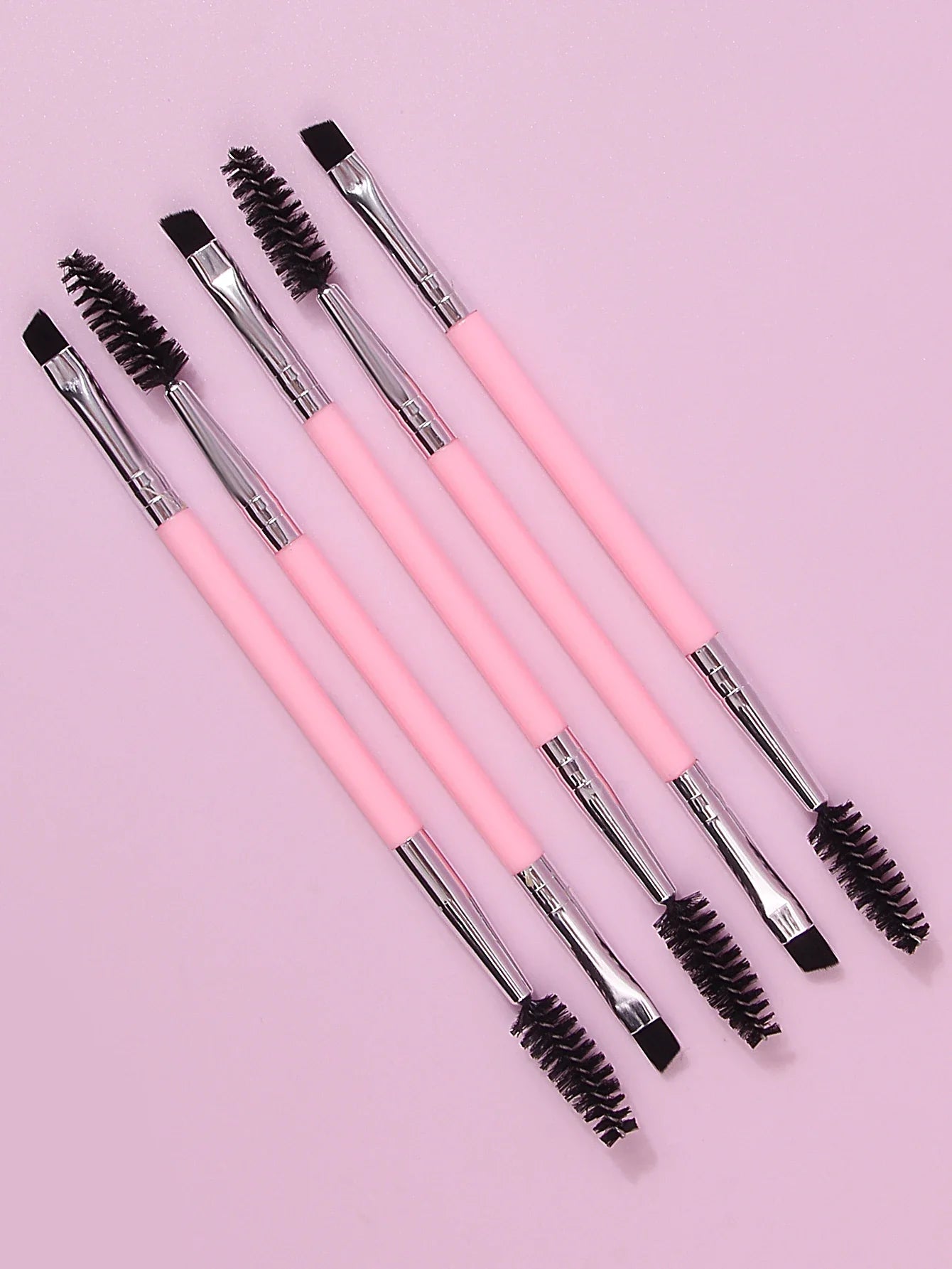 5PCS Pink Double-Headed Makeup Brushes