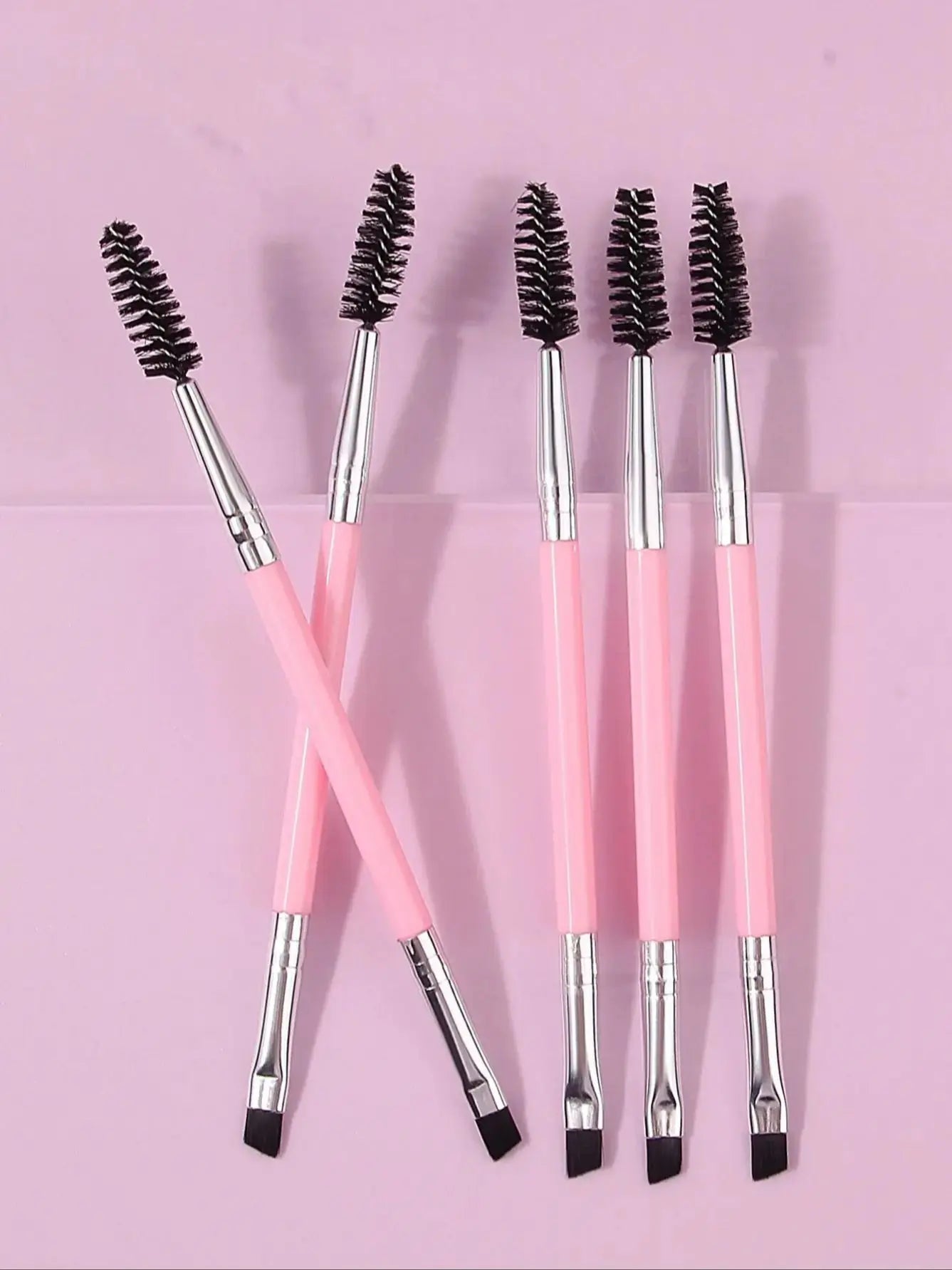 5PCS Pink Double-Headed Makeup Brushes