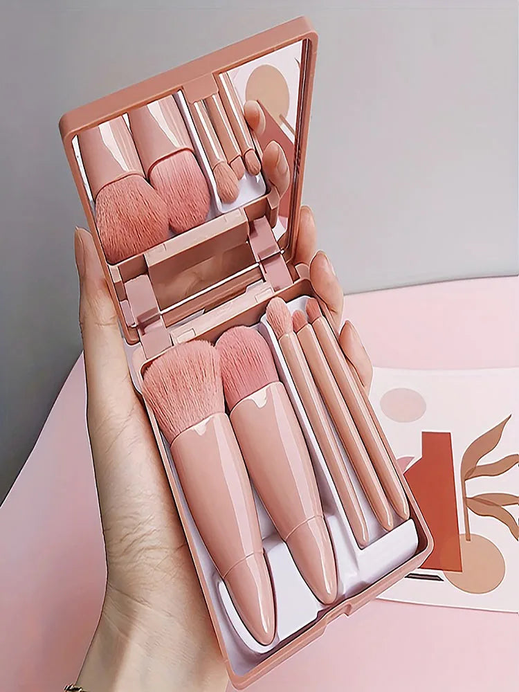 5Pcs Portable Makeup Brush Set Travel Kit
