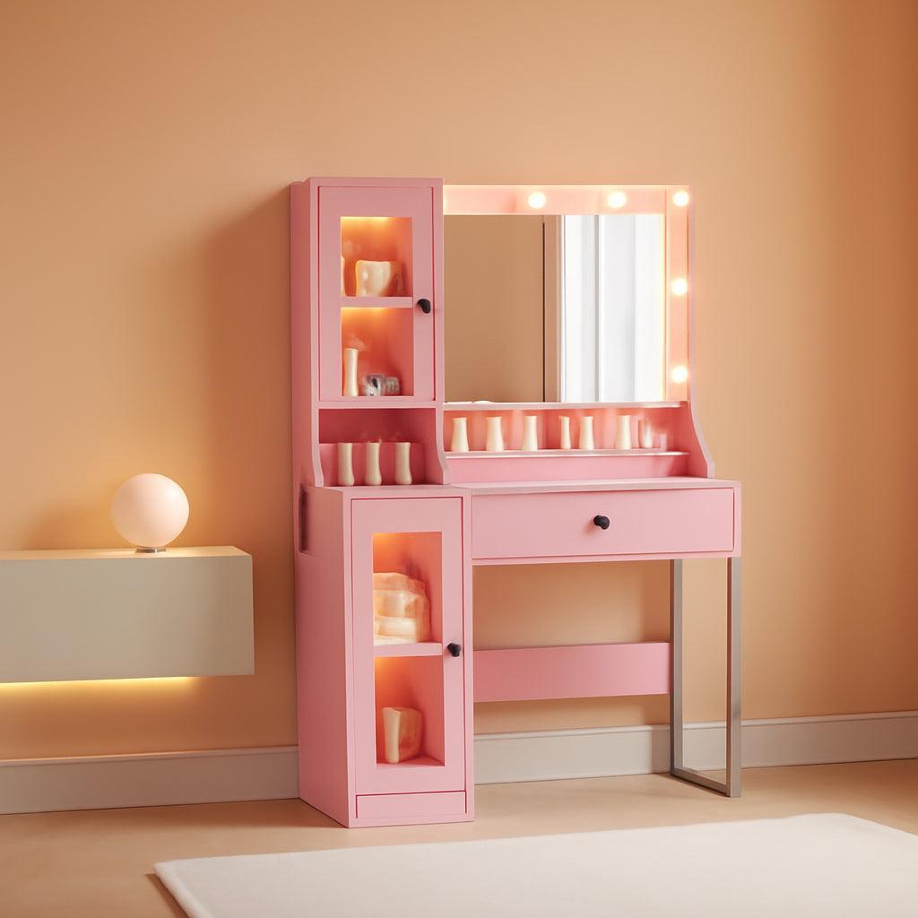 Makeup Vanity Desk With RGB Atmospheric Illumination