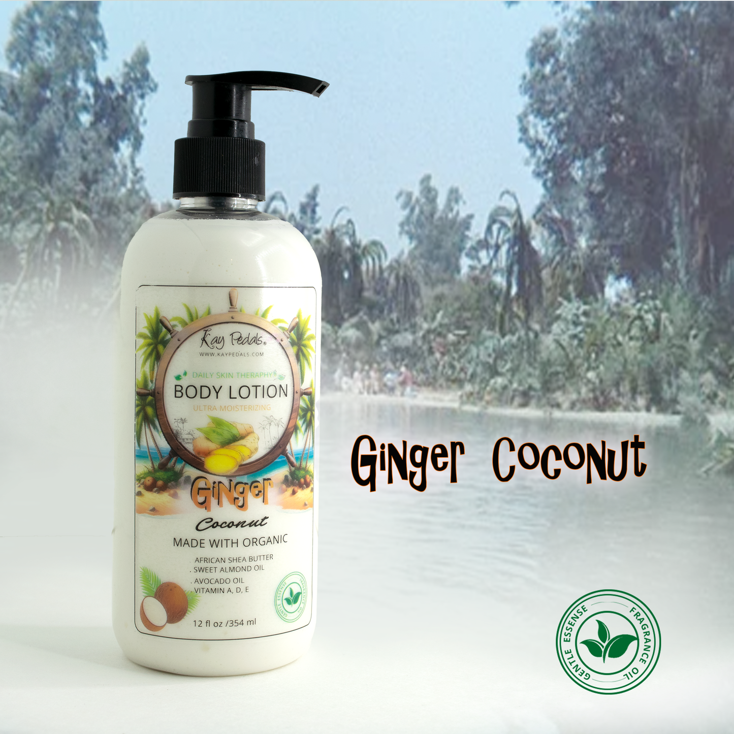 Ginger Coconut Natural Body Lotion 12oz