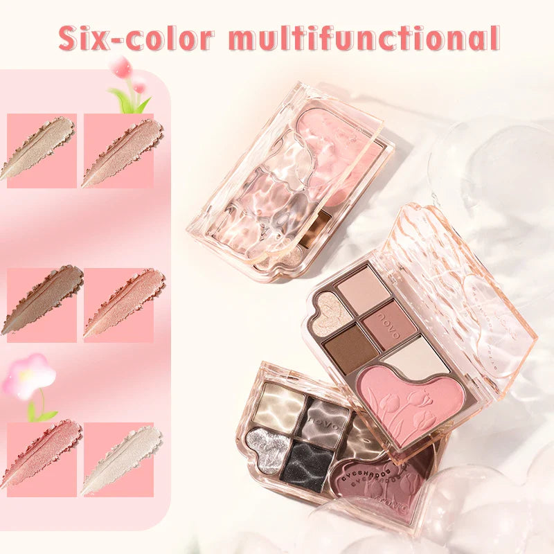 6 Color Blendable Eyeshadow Palette Waterproof