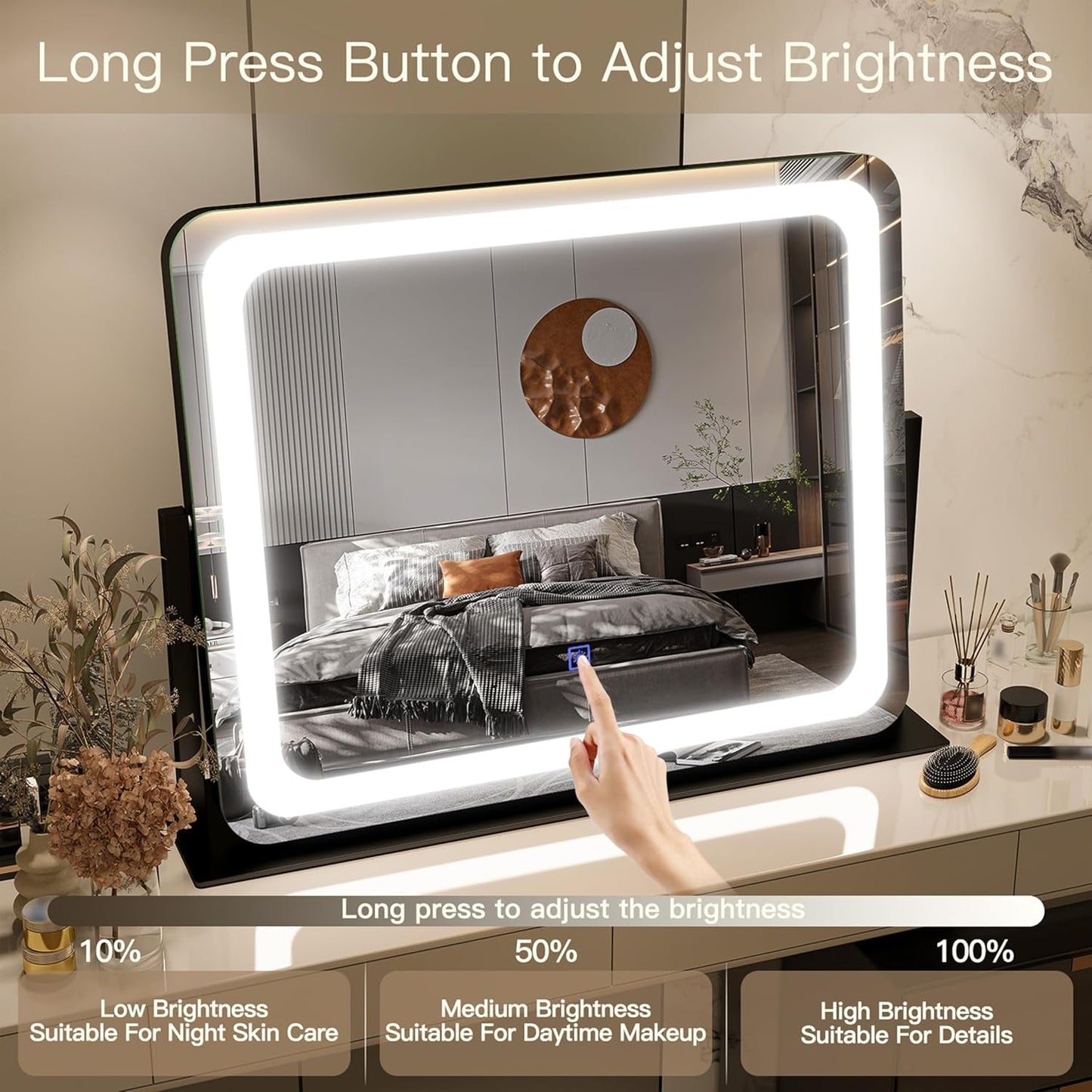 22x17 LED Vanity Mirror With Dimmable Illumination